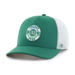 Chicago Cubs Elevated Greens Adjustable Trucker Hat - Kelly Green/White | 47 brand