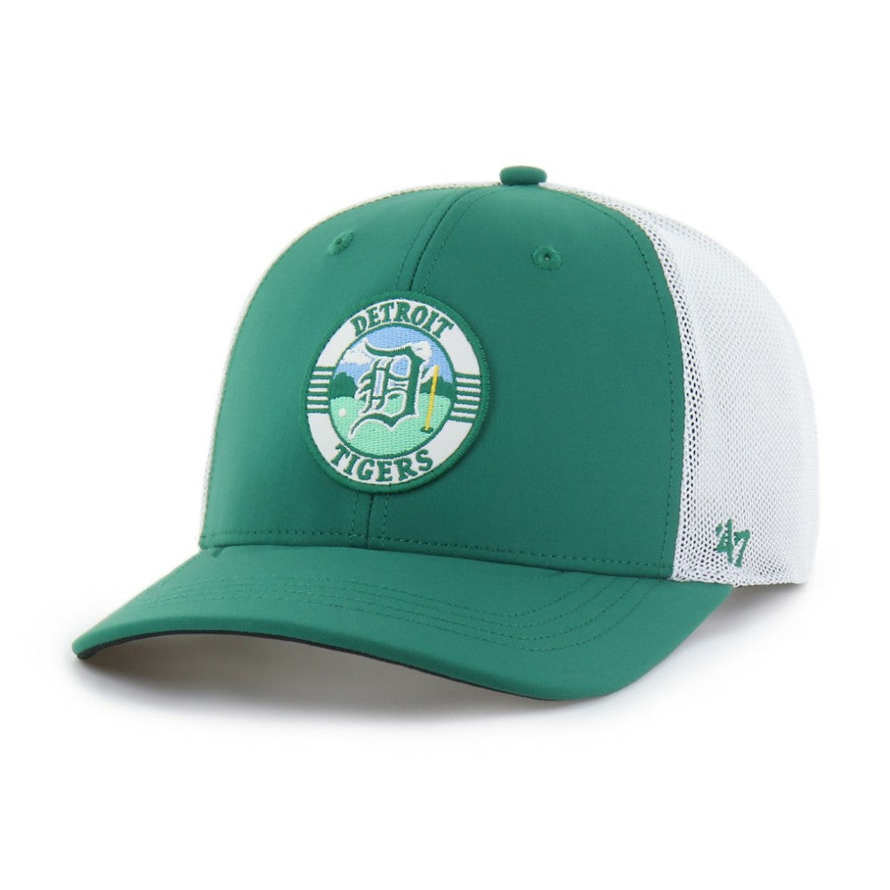 Detroit Tigers Elevated Greens Adjustable Trucker Hat - Kelly Green/White | 47 brand