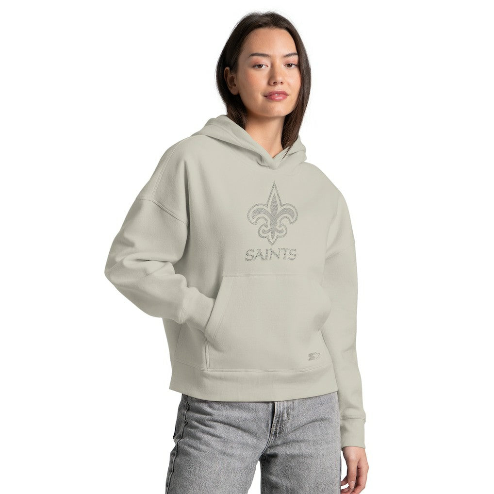 NFL New Orleans Saints Starter Women's Rhinestone Relaxed Hoodie