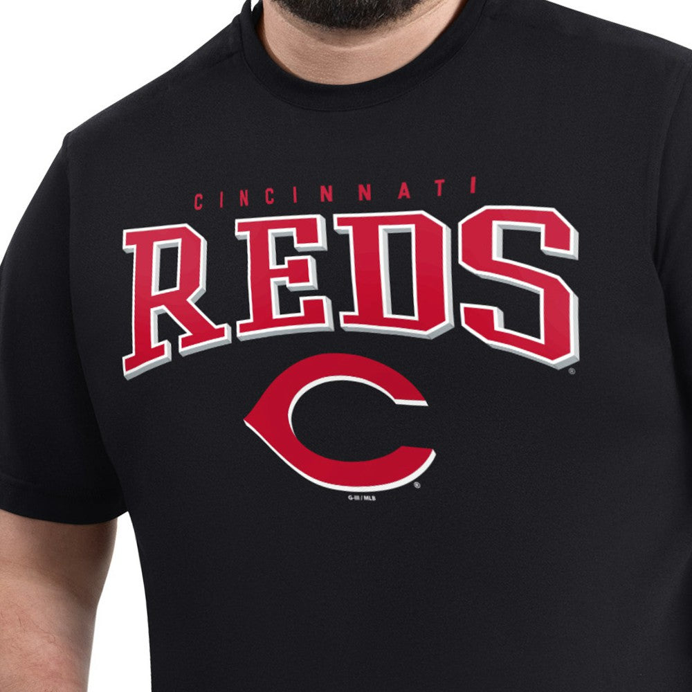 Cincinnati Reds G-III Sports by Carl Banks Adaptive Classic Team Spirit T-Shirt - Black