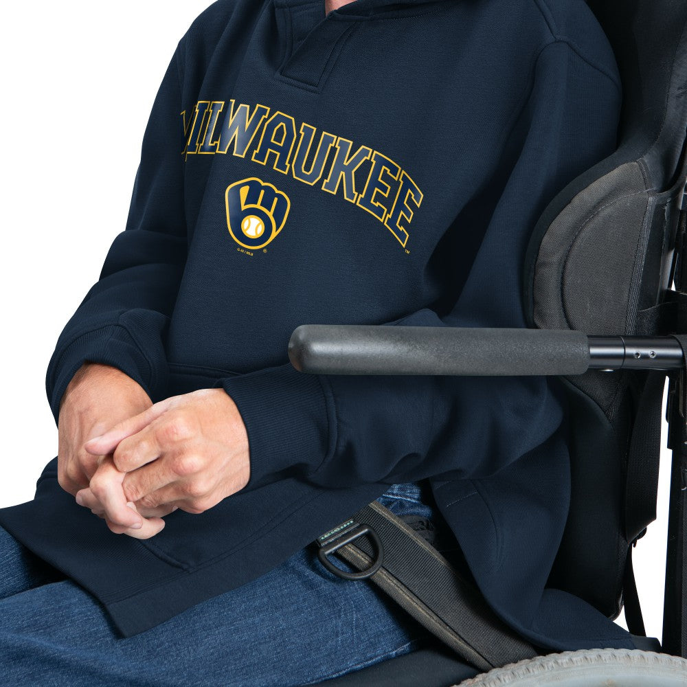 Milwaukee Brewers G-III Sports by Carl Banks Adaptive Lockup Fleece Hoodie - Navy
