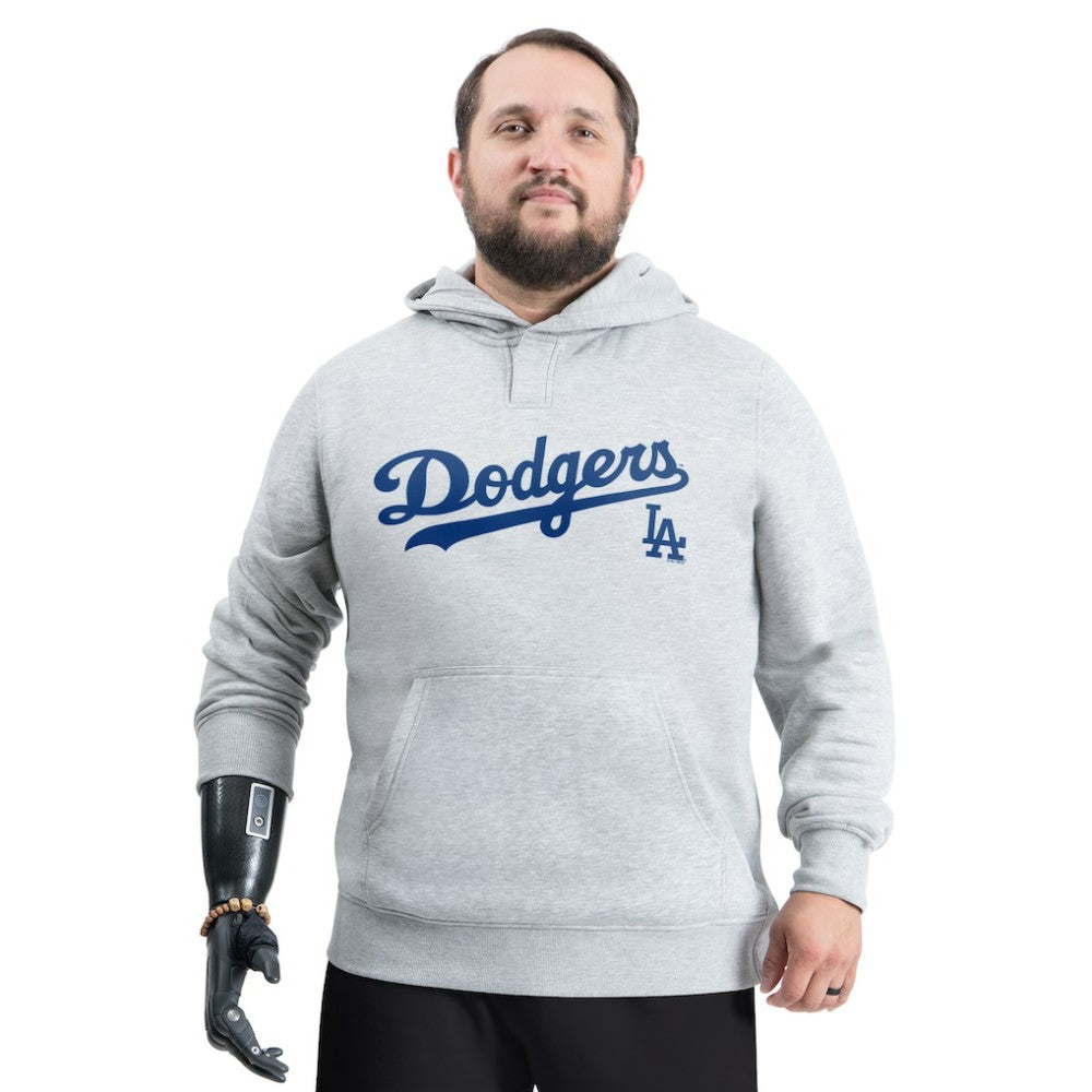 Los Angeles Dodgers G-III Sports by Carl Banks Adaptive Lockup Fleece Hoodie - Gray