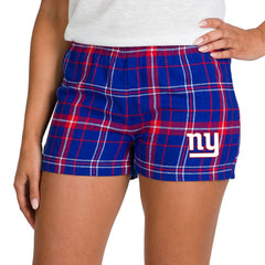 NFL New York Giants Concepts Sport Women's Ultimate Flannel Shorts