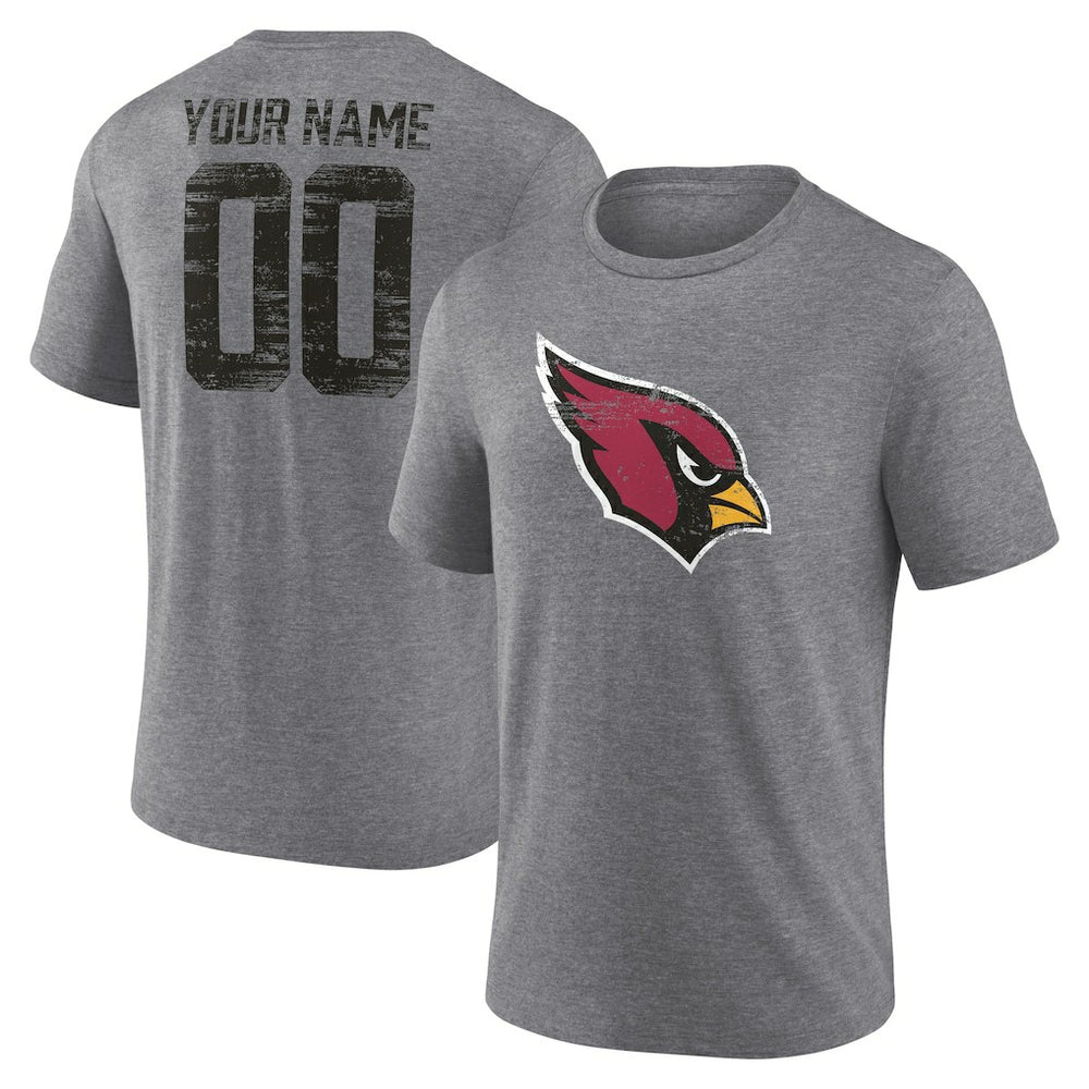NFL Arizona Cardinals Heritage Custom Name & Number Tri-Blend T-Shirt