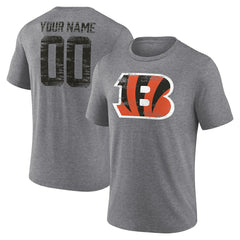 NFL Cincinnati Bengals Heritage Custom Name & Number Tri-Blend T-Shirt
