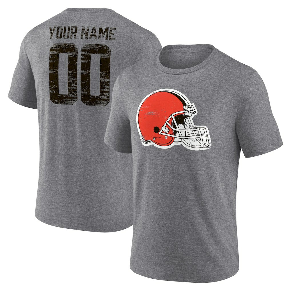 NFL Cleveland Browns Heritage Custom Name & Number Tri-Blend T-Shirt