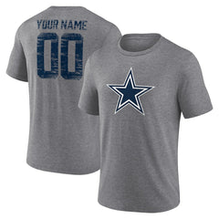 NFL Dallas Cowboys Heritage Custom Name & Number Tri-Blend T-Shirt