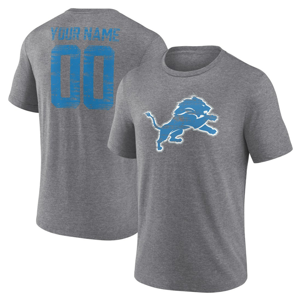 NFL Detroit Lions Heritage Custom Name & Number Tri-Blend T-Shirt
