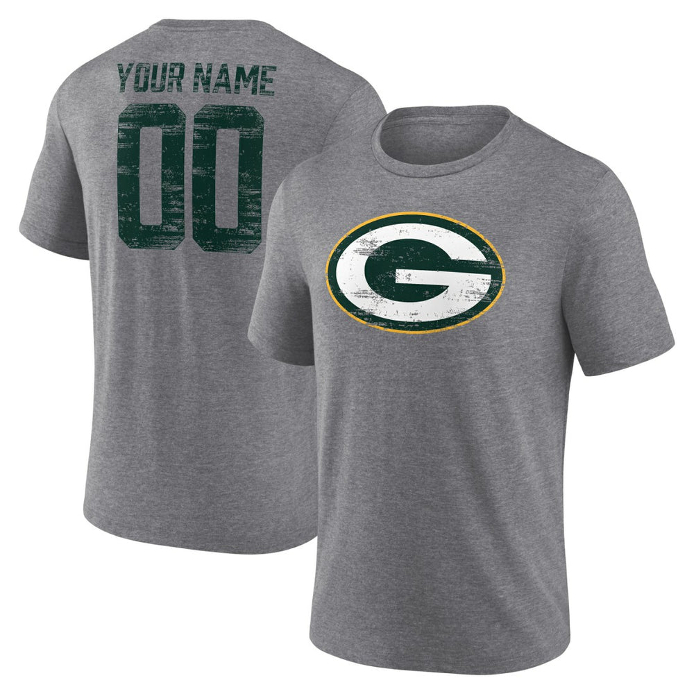 NFL Green Bay Packers Heritage Custom Name & Number Tri-Blend T-Shirt