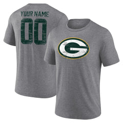 NFL Green Bay Packers Heritage Custom Name & Number Tri-Blend T-Shirt