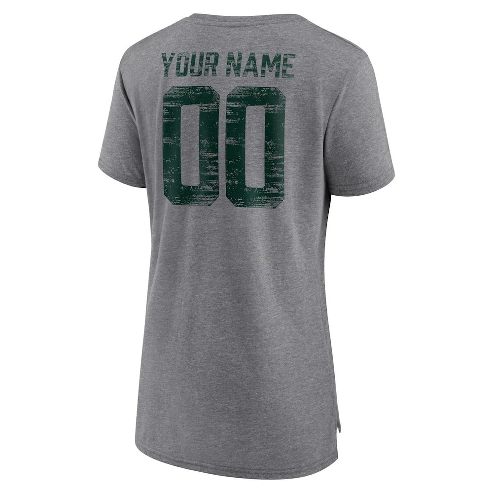 NFL Green Bay Packers Women's Heritage Custom Name & Number Tri-Blend T-Shirt
