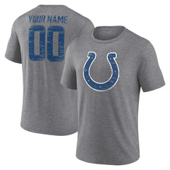 NFL Indianapolis Colts Heritage Custom Name & Number Tri-Blend T-Shirt