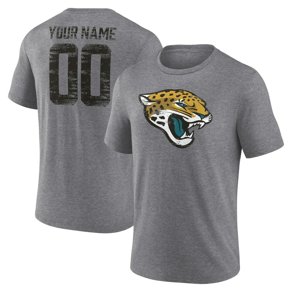 NFL Jacksonville Jaguars Heritage Custom Name & Number Tri-Blend T-Shirt