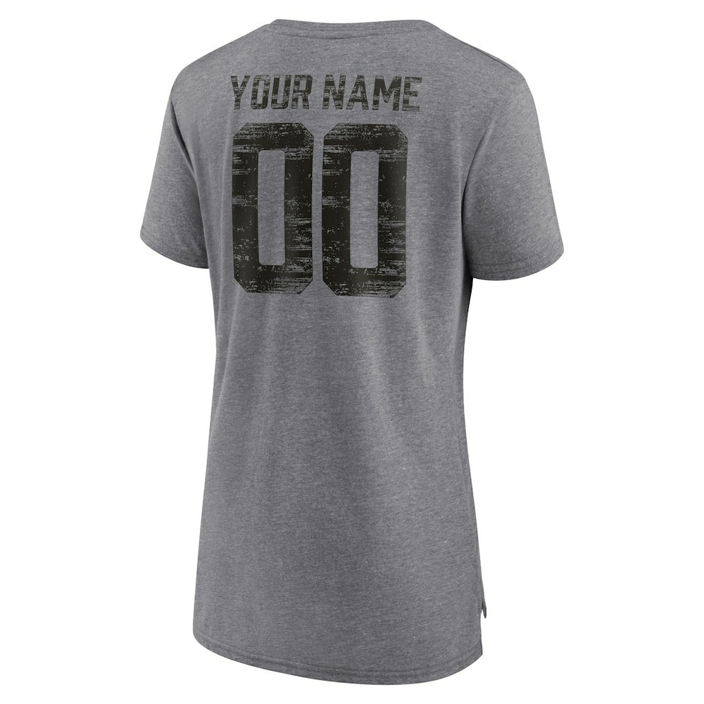 NFL Jacksonville Jaguars Women's Heritage Custom Name & Number Tri-Blend T-Shirt