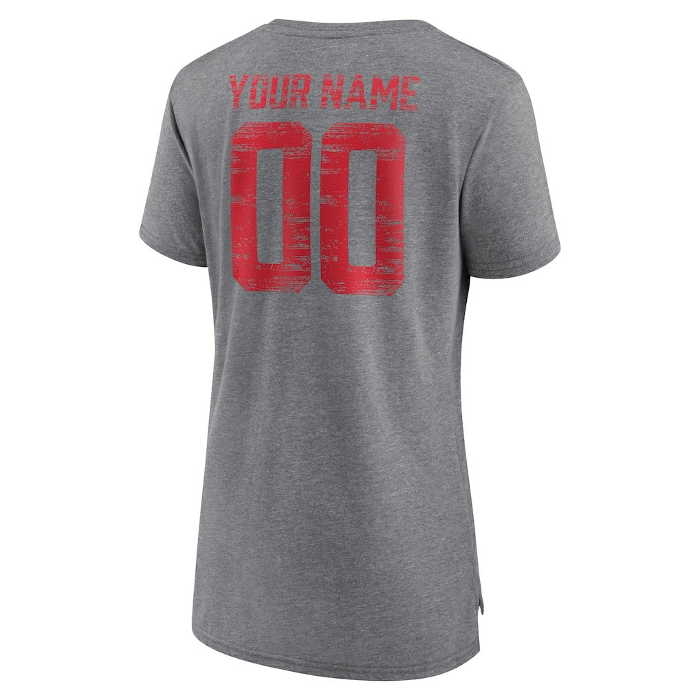 NFL Kansas City Chiefs Women's Heritage Custom Name & Number Tri-Blend T-Shirt
