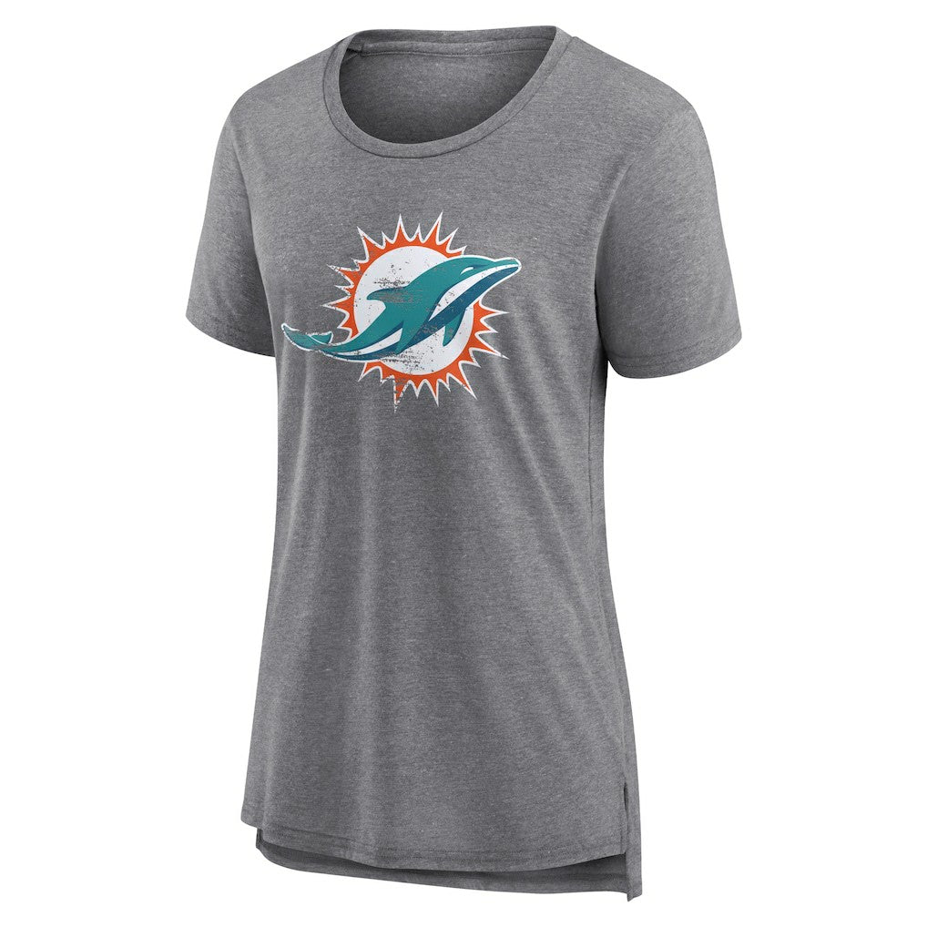 NFL Miami Dolphins Women's Heritage Custom Name & Number Tri-Blend T-Shirt