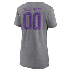 NFL Minnesota Vikings Women's Heritage Custom Name & Number Tri-Blend T-Shirt
