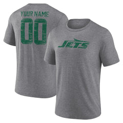 NFL New York Jets Heritage Custom Name & Number Tri-Blend T-Shirt
