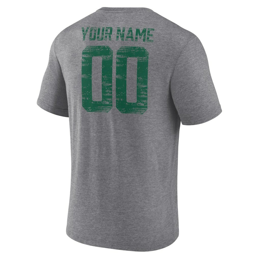 NFL New York Jets Heritage Custom Name & Number Tri-Blend T-Shirt