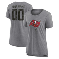 NFL Tampa Bay Buccaneers Women's Heritage Custom Name & Number Tri-Blend T-Shirt