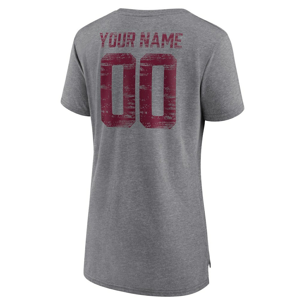 NFL Washington Commanders Women's Heritage Custom Name & Number Tri-Blend T-Shirt