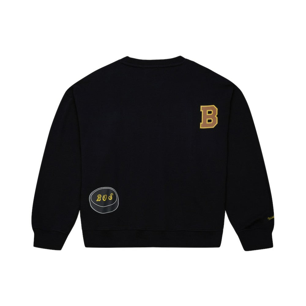 Boston Bruins Mitchell & Ness Women's Vintage Crewneck Sweatshirt