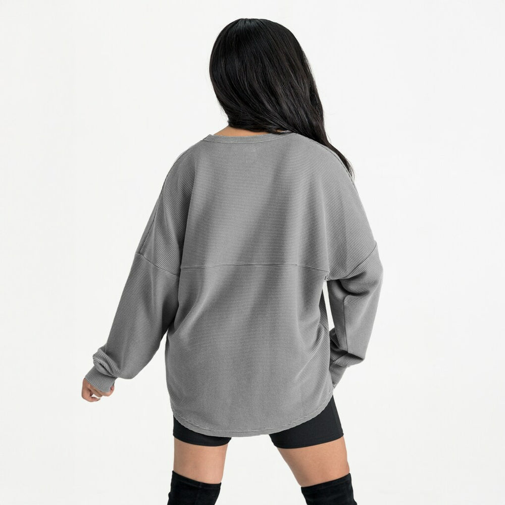 NFL New England Patriots Gameday Couture Women's Oversized Pure Motion Corded Sweatshirt
