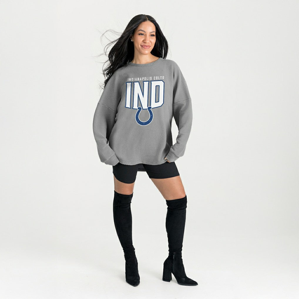NFL Indianapolis Colts Gameday Couture Women's Oversized Pure Motion Corded Sweatshirt