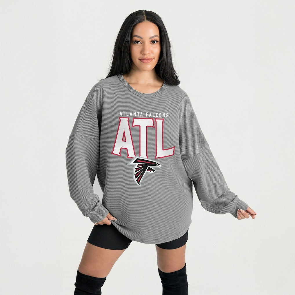 NFL Atlanta Falcons Gameday Couture Women's Oversized Pure Motion Corded Sweatshirt
