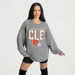 NFL Cleveland Browns Gameday Couture Women's Oversized Pure Motion Corded Sweatshirt
