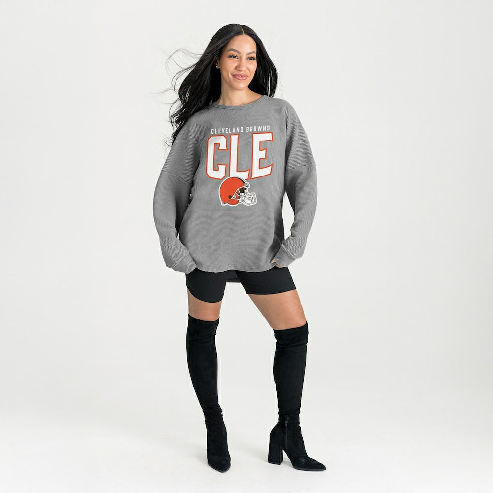 NFL Cleveland Browns Gameday Couture Women's Oversized Pure Motion Corded Sweatshirt