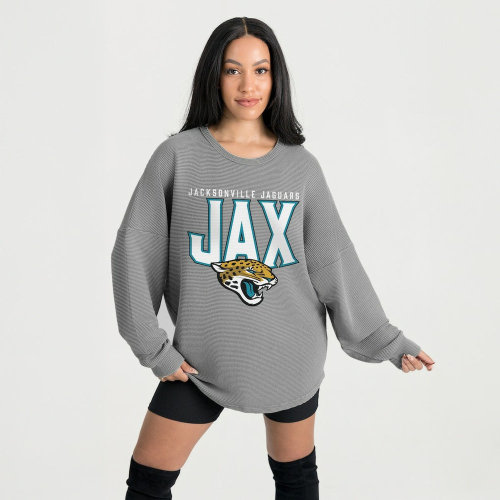 NFL Jacksonville Jaguars Gameday Couture Women's Oversized Pure Motion Corded Sweatshirt