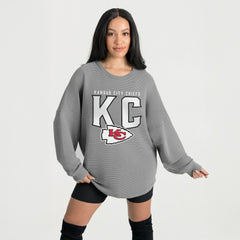 NFL Kansas City Chiefs Gameday Couture Women's Oversized Pure Motion Corded Sweatshirt