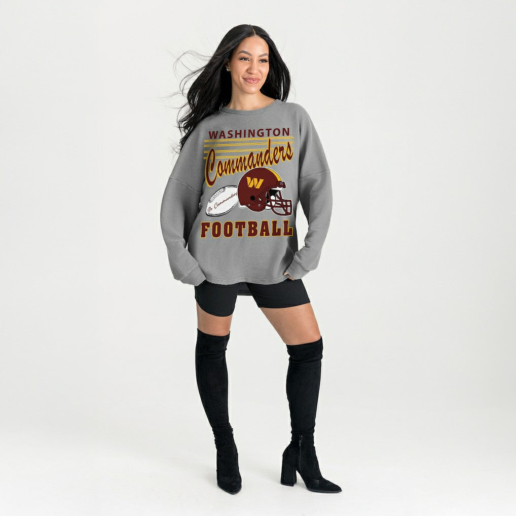 NFL Washington Commanders Gameday Couture Women's Oversized Sweet Victory Corded Sweatshirt