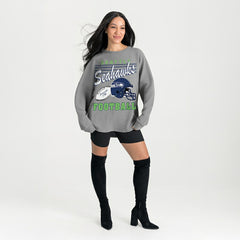 NFL Seattle Seahawks Gameday Couture Women's Oversized Sweet Victory Corded Sweatshirt