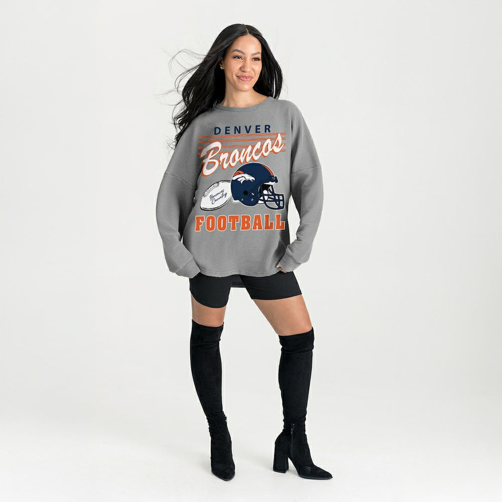 NFL Denver Broncos Gameday Couture Women's Oversized Sweet Victory Corded Sweatshirt