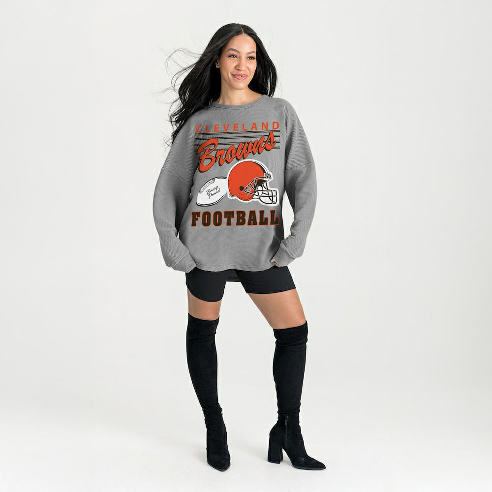 NFL Cleveland Browns Gameday Couture Women's Oversized Sweet Victory Corded Sweatshirt