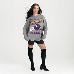 NFL Minnesota Vikings Gameday Couture Women's Oversized Sweet Victory Corded Sweatshirt