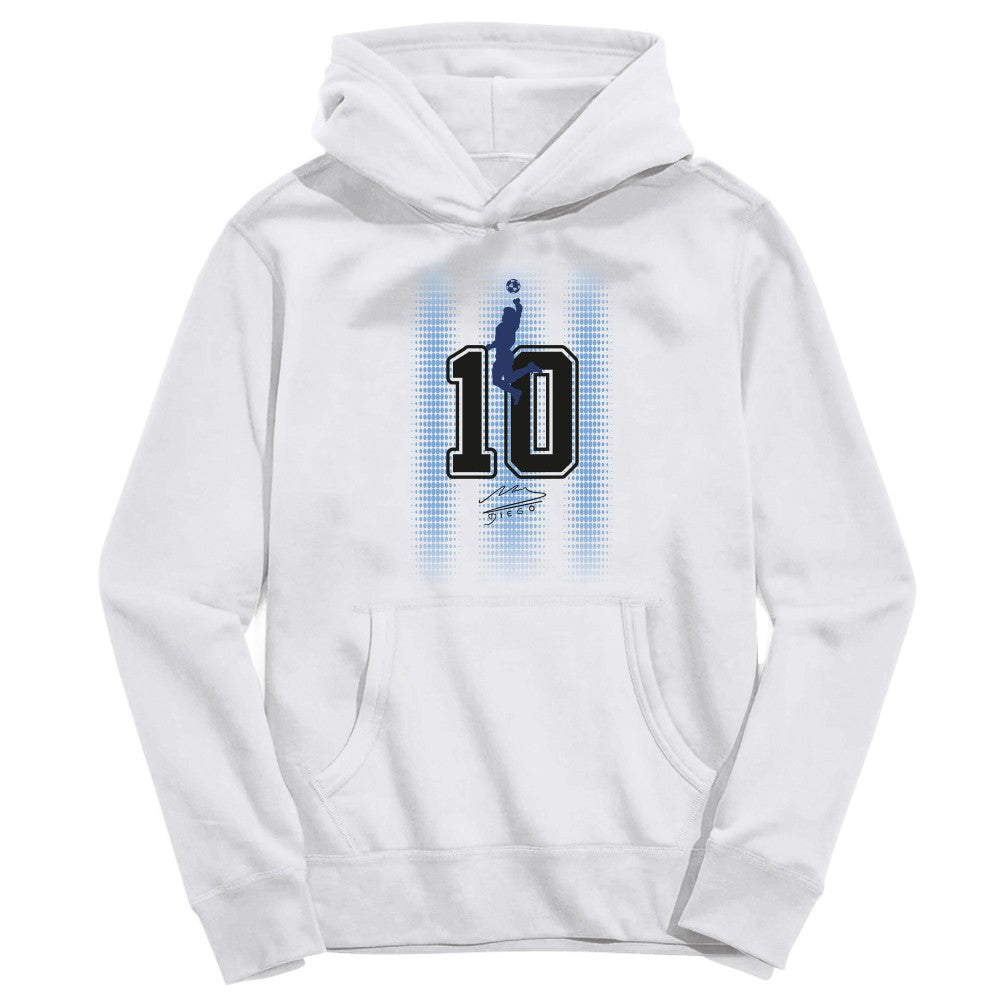 Diego Maradona Argentina National Team Vive La Fete Youth Number & Signature Pullover Hoodie / Soccer New