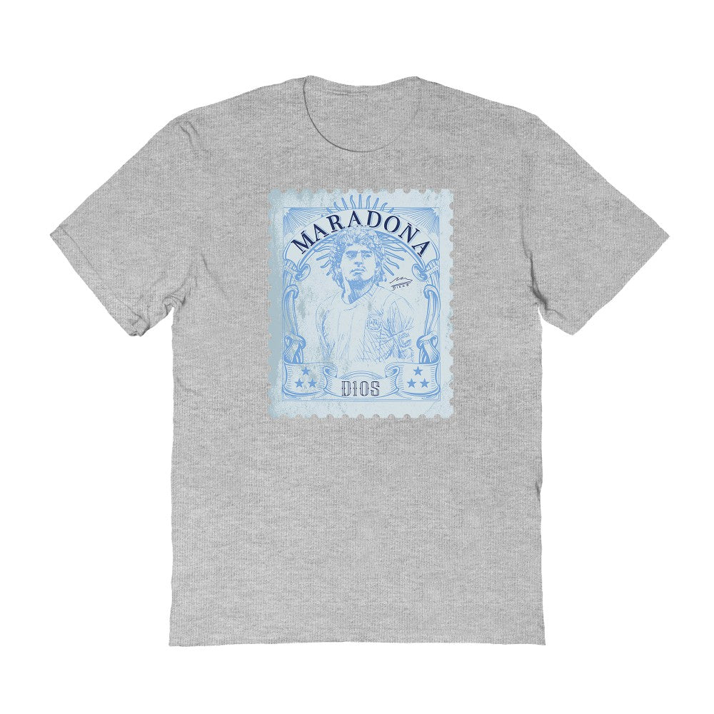 Diego Maradona Argentina National Team Vive La Fete Vintage Stamp T-Shirt / Soccer For sale