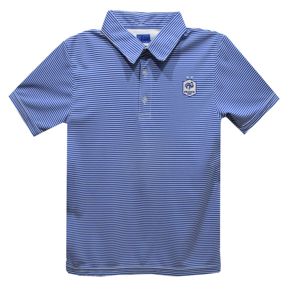 France National Team Vive La Fete Youth Pencil Stripe Polo / Soccer New