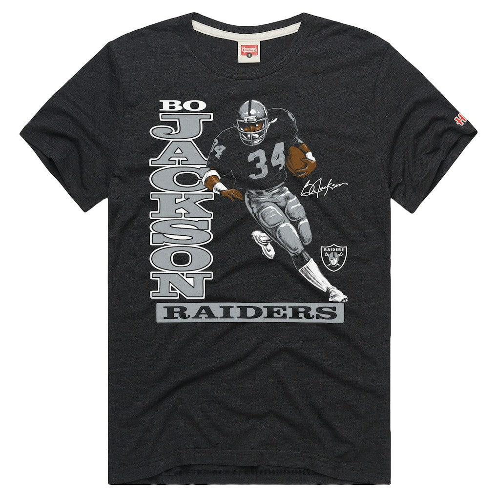 NFL Las Vegas Raiders Bo Jackson  Homage Unisex Retired Player Classic Caricature T-Shirt