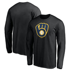 Milwaukee Brewers Team Logo Long Sleeve T-Shirt - Black