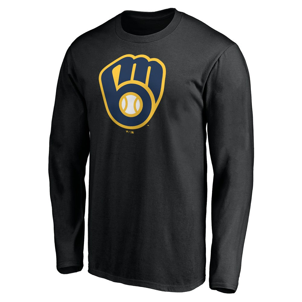 Milwaukee Brewers Team Logo Long Sleeve T-Shirt - Black