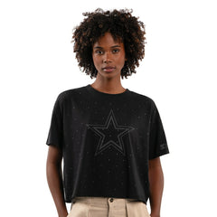 NFL Dallas Cowboys Starter Women's Rhinestone Sprinkle Boxy Cropped T-Shirt