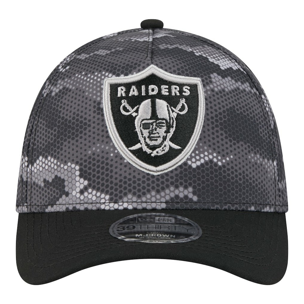 NFL Las Vegas Raiders Camo A-Frame 39THIRTY Flex Hat