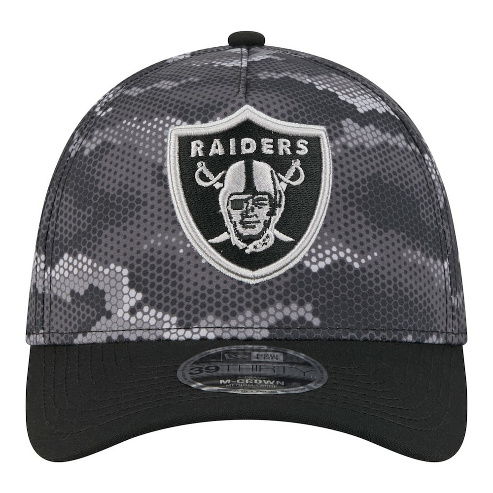 NFL Las Vegas Raiders Camo A-Frame 39THIRTY Flex Hat