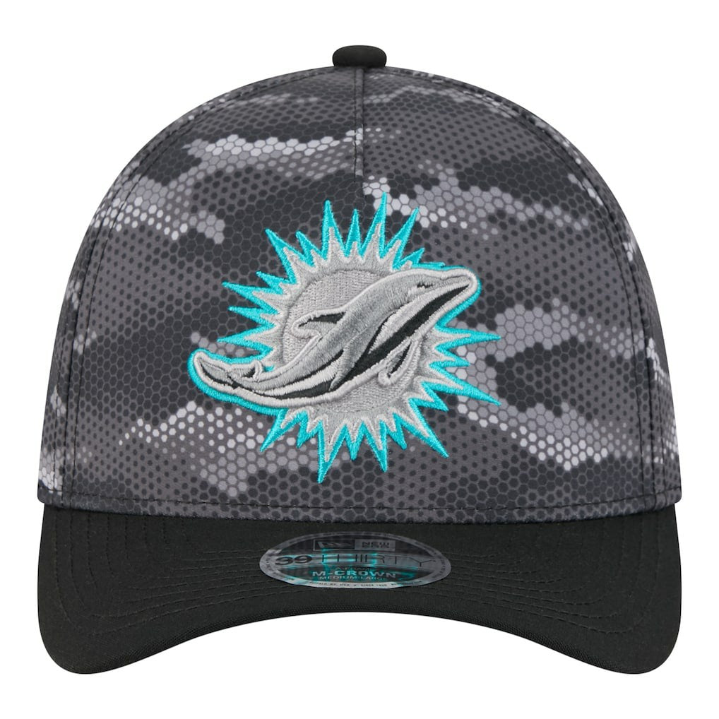 NFL Miami Dolphins Camo A-Frame 39THIRTY Flex Hat