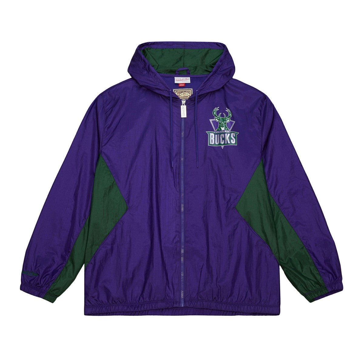 Milwaukee Bucks Playmaker Full-Zip Hooded Windbreaker Jacket - Purple | Mitchell & Ness discount