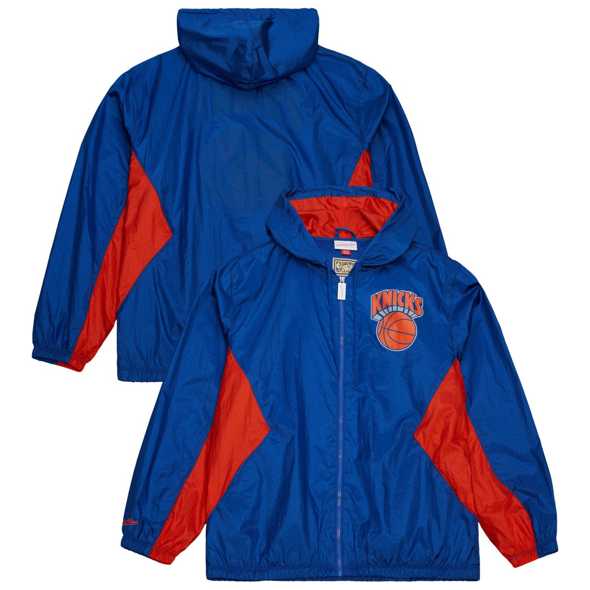 New York Knicks Playmaker Full-Zip Hooded Windbreaker Jacket - Blue | Mitchell & Ness cheap